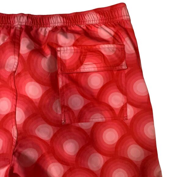 Psycho Bunny Mens XL Elgin Swim Trunks Shorts Neon Red Geometric Circles - Picture 6 of 14